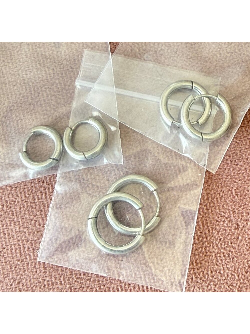 Silver Plated Hoop Earrings Set